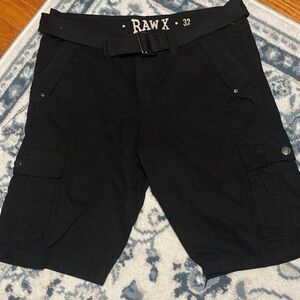 RAW X Men's Black Cargo Shorts nwt